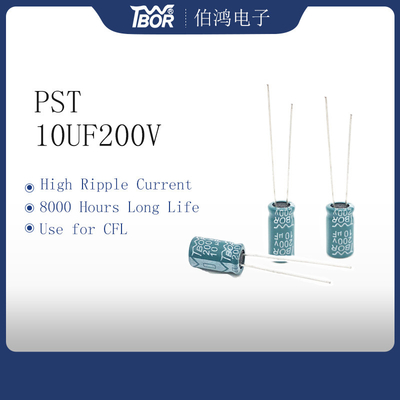 RoHS নিম্ন ESR ইলেক্ট্রোলাইটিক ক্যাপাসিটর 8X16MM 10UF 200V ক্যাপাসিটর