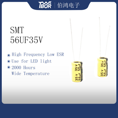56UF35V SMT ইলেক্ট্রোলাইটিক ক্যাপাসিটর 6.3x11mm উচ্চ তাপমাত্রা ইলেক্ট্রোলাইটিক ক্যাপাসিটর