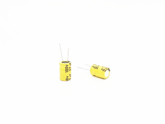SMT 33UF100V উচ্চ তাপমাত্রার ক্যাপাসিটর 8X12mm রেডিয়াল টার্মিনাল