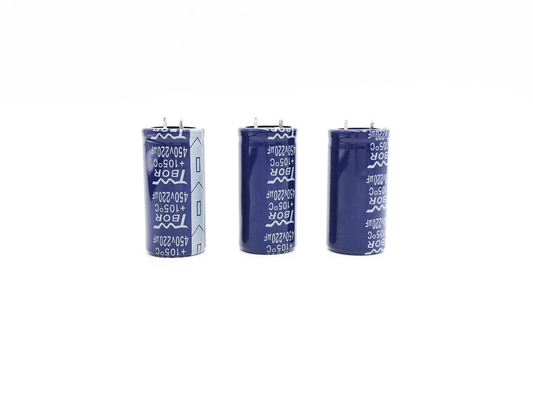 220UF 450V উচ্চ ভোল্টেজ ইলেক্ট্রোলাইটিক ক্যাপাসিটর 3000 ঘন্টা দীর্ঘ জীবন