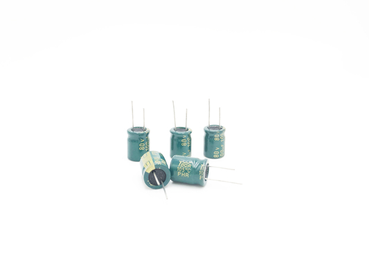 5000 ঘন্টা 100UF80V LED লাইট ক্যাপাসিটর 10X20MM ISO14001