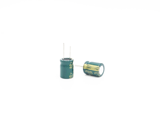 5000 ঘন্টা 100UF80V LED লাইট ক্যাপাসিটর 10X20MM ISO14001