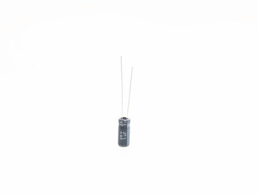 1UF 25V রেডিয়াল ইলেক্ট্রোলাইটিক ক্যাপাসিটর ISO14001 20% সহনশীলতা