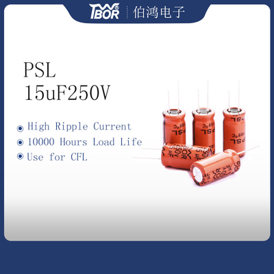 15uF 250V অ্যালুমিনিয়াম ইলেক্ট্রোলাইটিক ক্যাপাসিটর 10000 ঘন্টা দীর্ঘ জীবন