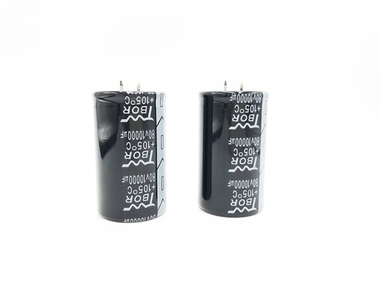 কালো 10000uf 80v ইলেক্ট্রোলাইটিক ক্যাপাসিটর 30X70MM বড় ক্যাপাসিট্যান্স