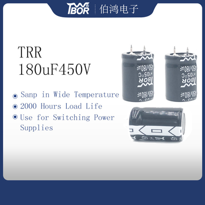 180UF450V 25x40mm স্ন্যাপ ইন পাওয়ার ক্যাপাসিটর ওয়াইড টেম্পারেচার RoHS